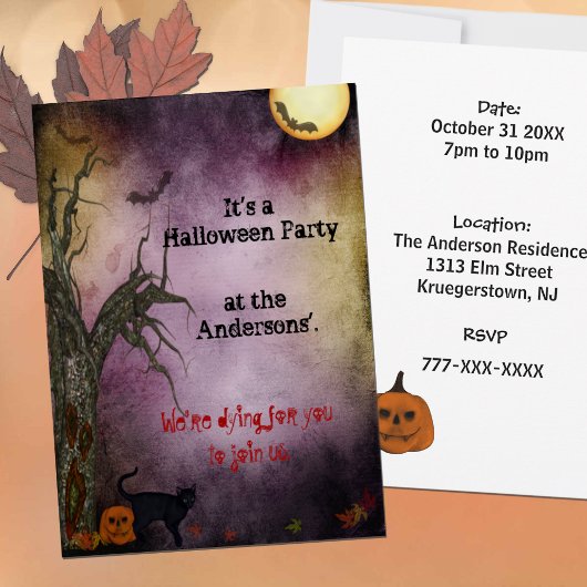 ゴシックナイトスカイハローウィンパーティ招待状 招待状