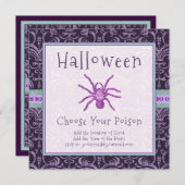 ゴシックナイトハロウィーンあなたの毒スパイダーを選択 招待状 (正面/裏面)