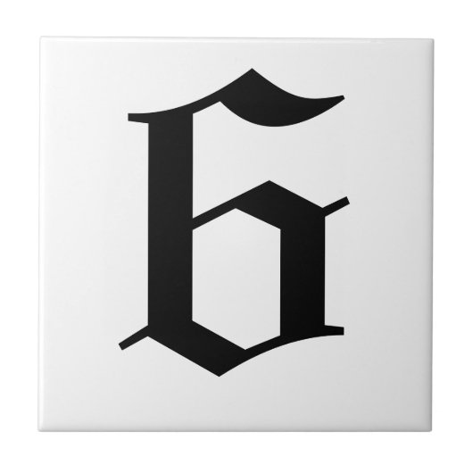 ゴシックナンバータイル – 白黒 タイル (正面)