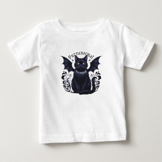 ゴシックネコこうもり翼 ベビーTシャツ (正面)