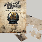 ゴシックハウスインスノーグローブハローウィンパーティ招待状 ジグソーパズル