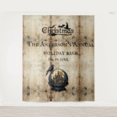 ゴシックハウスクリスマスパーティー写真背景 タペストリー (正面)