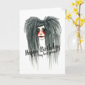 ゴシックハッピーバースデーフレンド カード (黄色い花)