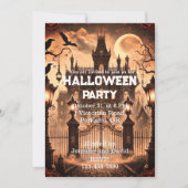 ゴシックハビクトリアンウス幽霊のよく出るヴィンテージハロウィーン 招待状 (正面)