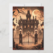 ゴシックハビクトリアンウス幽霊のよく出るヴィンテージハロウィーン 招待状 (裏面)