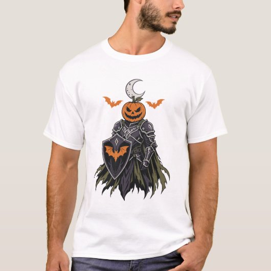 ゴシックハロウィンのカボチャの騎士 Tシャツ (正面)