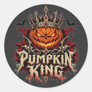 ゴシックハロウィンのパンプキンキング ラウンドシール