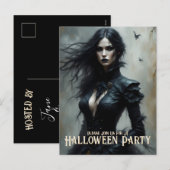 ゴシックハロウィンの神秘的な夜への招待 シーズンポストカード (正面/裏面)