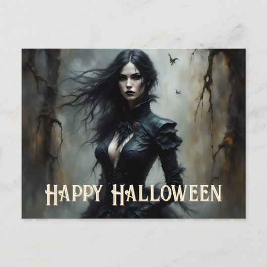 ゴシックハロウィンの神秘的な夜 シーズンポストカード (正面)