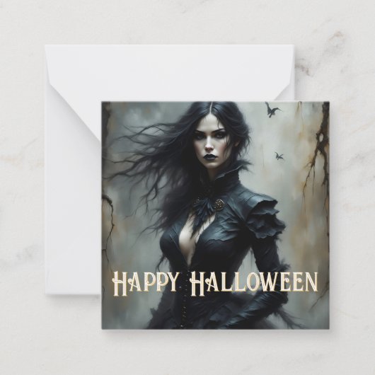 ゴシックハロウィンの神秘的な夜 ノートカード (正面)