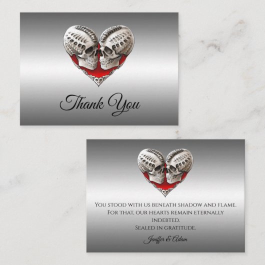 ゴシックハロウィンウェディングサンクスカード ノートカード (正面/裏面)