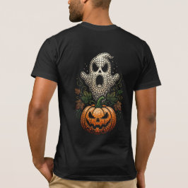 ゴシックハロウィンスカルカボチャドットアート Tシャツ