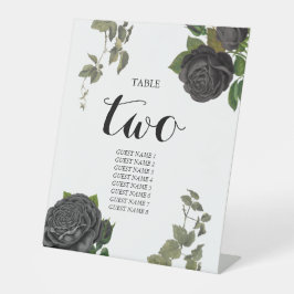 ゴシックハロウィンバラ結婚ホワイトのテーブル番号 台座サイン