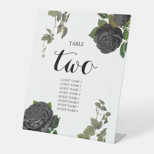 ゴシックハロウィンバラ結婚ホワイトのテーブル番号 台座サイン (正面)
