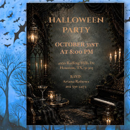 ゴシックハロウィンパーティーの夜会デザイン 招待状