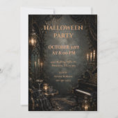 ゴシックハロウィンパーティーの夜会デザイン 招待状 (正面)