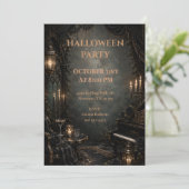 ゴシックハロウィンパーティーの夜会デザイン 招待状 (スタンド正面)