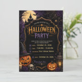 🎃 ゴシックハロウィンパーティー招待状 | 招待状 (スタンド正面)
