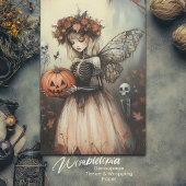 ゴシックハロウィンフェアリー骸骨とカボチャ 薄葉紙