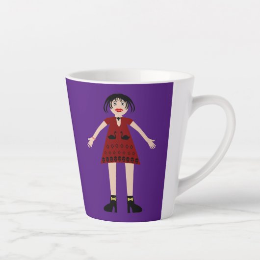 ゴシックハロウィン吸血鬼の女性 カフェラテマグ (右)