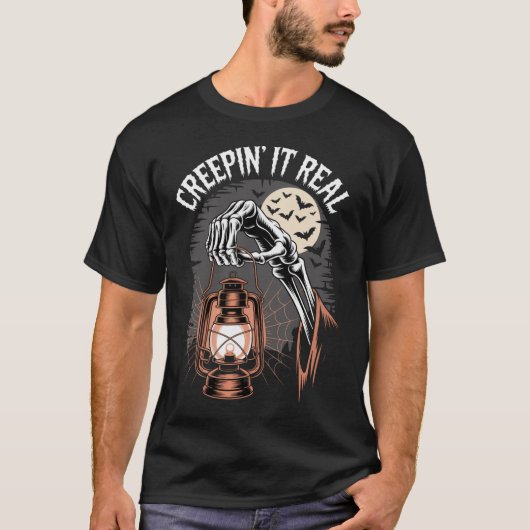 ゴシックハロウィン実在ランタン Tシャツ (正面)