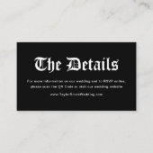 ゴシックハロウィン結婚のウェブサイトQrコード エンクロージャーカード (正面)