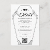 ゴシックハロウィン結婚の棺とフローラスカル エンクロージャーカード (正面)