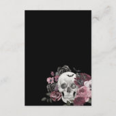 ゴシックハロウィン結婚の棺とフローラスカル エンクロージャーカード (裏面)