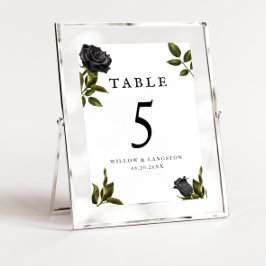 ゴシックハロウィン結婚バラ テーブルナンバー