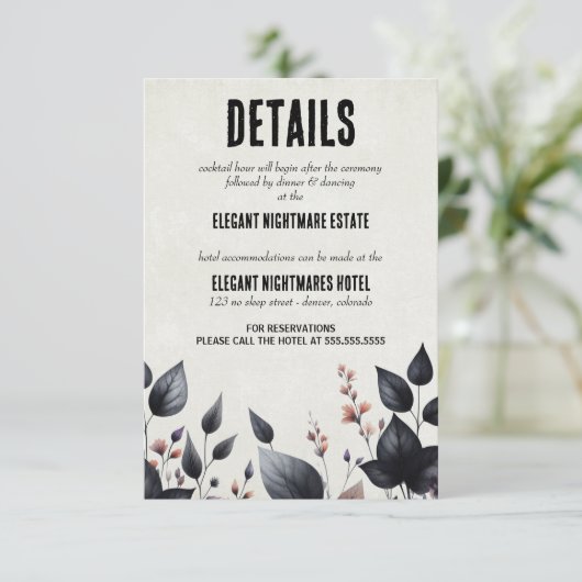 ゴシックハロウィン結婚フローラ エンクロージャーカード (スタンド正面)