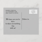 ゴシックハロウィン結婚式招待状 案内ポストカード (裏面)