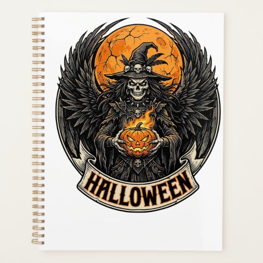 ゴシックハロウィン魔女ヴィンテージ プランナー手帳 (正面)
