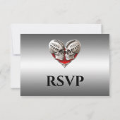 ゴシックハロウィン オルタナティブ ウェディング RSVP カード (裏面)