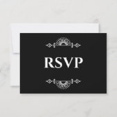 ゴシックハロウィン オルタナティブ ウェディング RSVP カード (裏面)