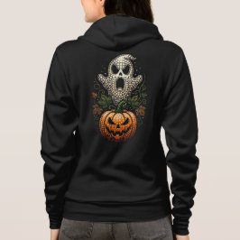 ゴシックハロウィン・ドクロカボチャドットアート パーカ