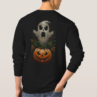 ゴシックハロウィン ドクロ かぼちゃ ドットアート Tシャツ