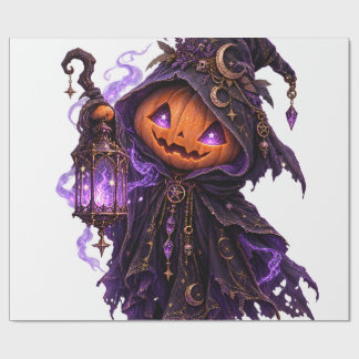 ゴシックハロウィン パンプキン ゴースト マジックランタン アート ラッピングペーパー