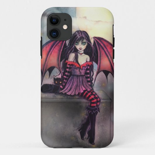 ゴシックハロウィン 小妖精 吸血鬼 ネコ Case-Mate iPhoneケース (裏面)
