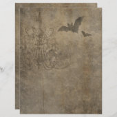 ゴシックハロウィーンこうもりスクラップブック紙 (正面/裏面)