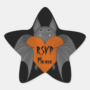 ゴシックハロウィーンこうもりrsvpをお願い 星シール
