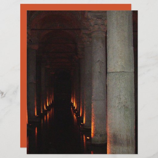 ゴシックハロウィーンの廊下から地獄のスクラップブック紙 (正面/裏面)