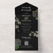 ゴシックハロウィーンの死は私たち結婚の部分 オールインワン招待状 (内側)