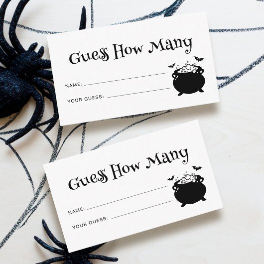 ゴシックハロウィーンの赤ちゃんシャワー推測ゲームの数 エンクロージャーカード