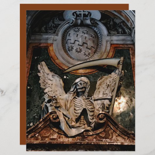 ゴシックハロウィーンウィングスケルトンのスクラップブック紙 (正面/裏面)