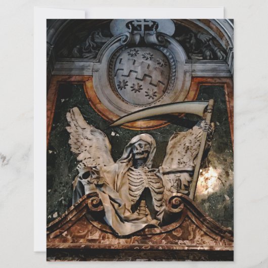 ゴシックハロウィーンウィングスケルトンのスクラップブック紙 (正面)