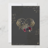 ゴシックハロウィーンカップルズシャワー婚約 招待状 (裏面)