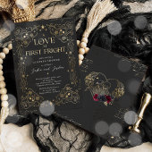 ゴシックハロウィーンカップルズシャワー婚約 招待状