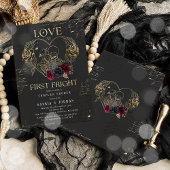 ゴシックハロウィーンカップルズシャワー婚約 招待状