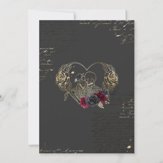 ゴシックハロウィーンカップルズシャワー婚約 招待状 (裏面)