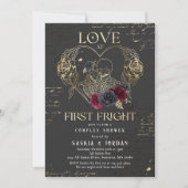 ゴシックハロウィーンカップルズシャワー婚約 招待状 (正面)